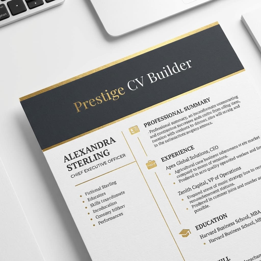 Plantilla de Currículum Vitae Profesional PRESTIGE - CV Nexo Digital